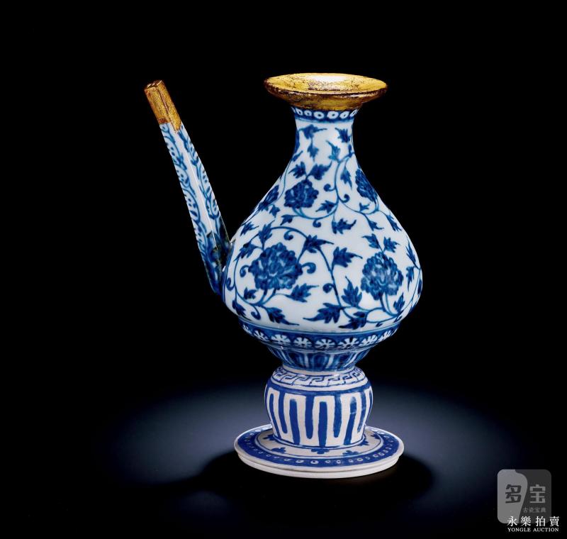 明永乐 青花缠枝牡丹纹净水瓶 - 图2